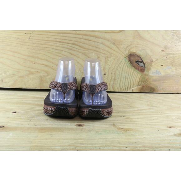 Volatile Sandals Womens Sz 9 Brown Leather Frappachino Platform Thong Shoes - Picture 3 of 8